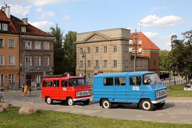 Best of Warsaw - private tour by retro minibus with hotel pickup - The Barbican and the rebuilt medieval walls you can actually see