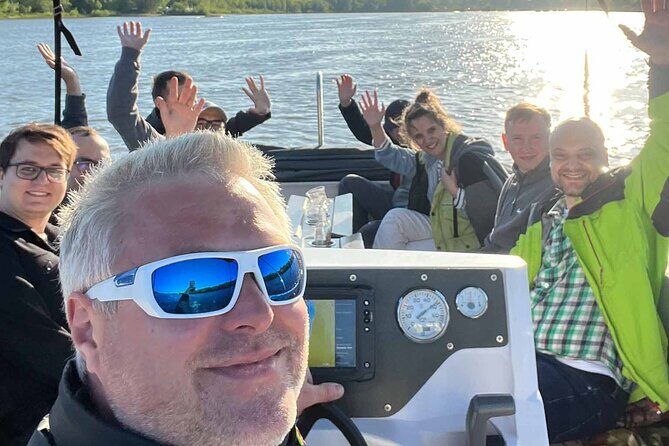 Private Cruise on Vistula in Warsaw for 9 with our Helmsman - National Stadium From the Waterline