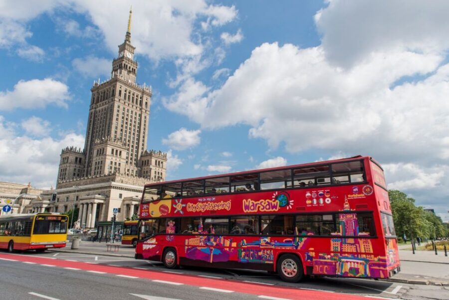 Warsaw: City Sightseeing Hop-On Hop-Off Bus Tour - Meet your starting point: Palace of Culture and Science views