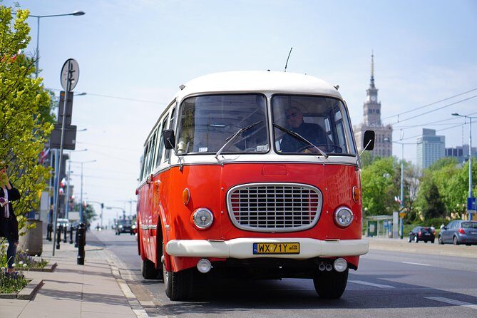 Warsaw City Sightseeing in a Retro Bus - Climbing Aboard the Jelcz Retro Bus at Palace of Culture and Science